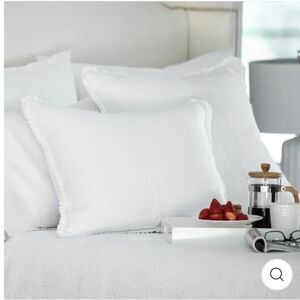 Lili Alessandra BATTERSEA LUXE Euro Shams Set Of 2 Ruffle White 27” X 36”